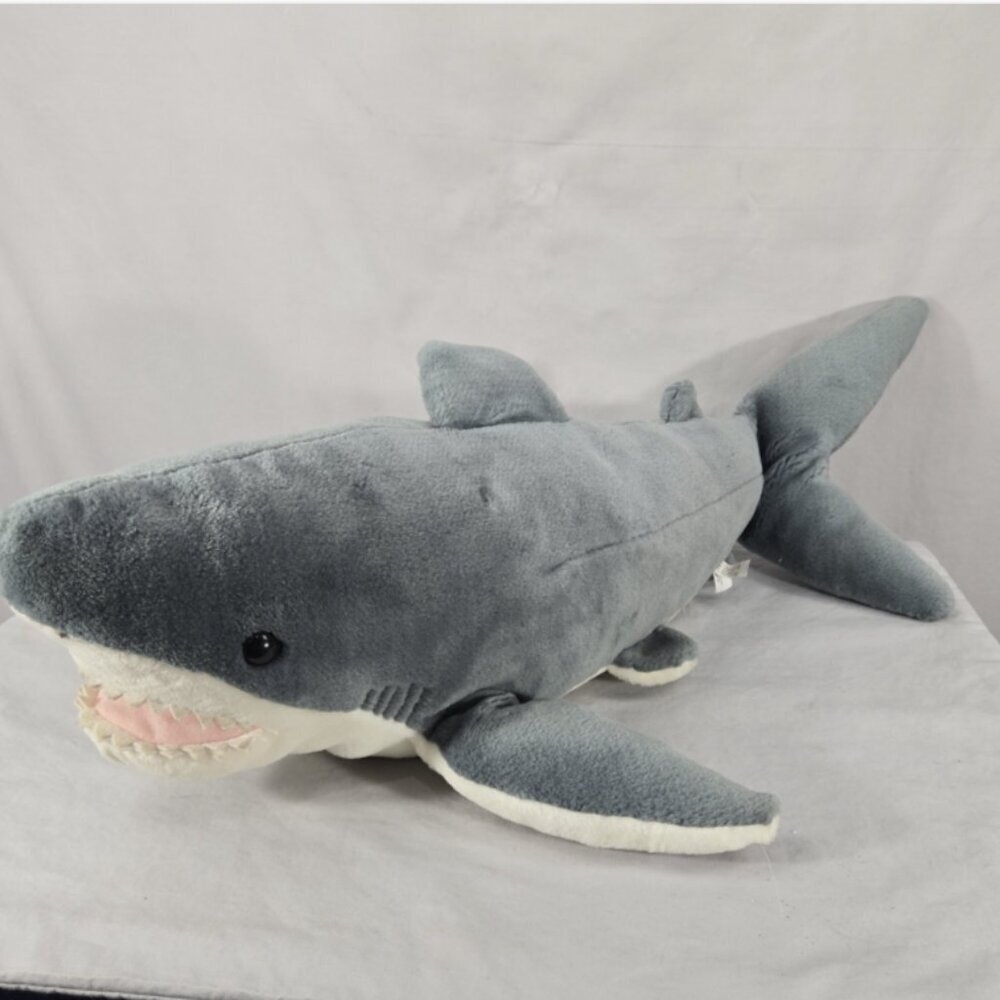 Great White Shark Plush Floppy Stuffed Animal Large 26 Inch K&M 2008 Stuffy
